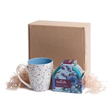 Набор подарочный BREEZE: кружка, чай, стружка, коробка, голубой