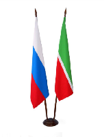 Флагшток напольный деревянный с основанием Блин (сосна) 2 штока 2,5 м