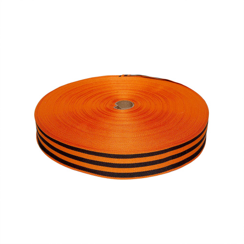 Лента "Георгиевская" 35мм ТКАНАЯ в рулоне 100м