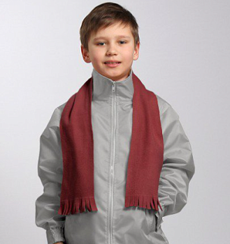 Шарф флисовый однослойный детский 10х100 см, однотонный Шарф флисовый однослойный детский 10х100 см, однотонный