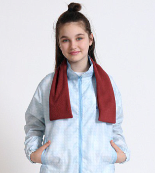 Шарф флисовый двухслойный детский 10х80 см, однотонный Шарф флисовый двухслойный детский 10х80 см, однотонный